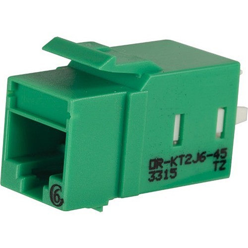 C2g KT2J6-45 Cable Ends/Connectors Ortronics Category 6 Keystone Jack, Lacing Cap Termination, Green - 1 Pack - 1 X 8-pin Rj-45 Keyston Kt2j645 662875698746