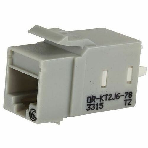 C2g KT2J6-78 Cable Ends/Connectors Ortronics Category 6 Keystone Jack, Lacing Cap Termination, Gray - 1 Pack - 1 X Rj-45 Keystone - Fem Kt2j678 662875698760