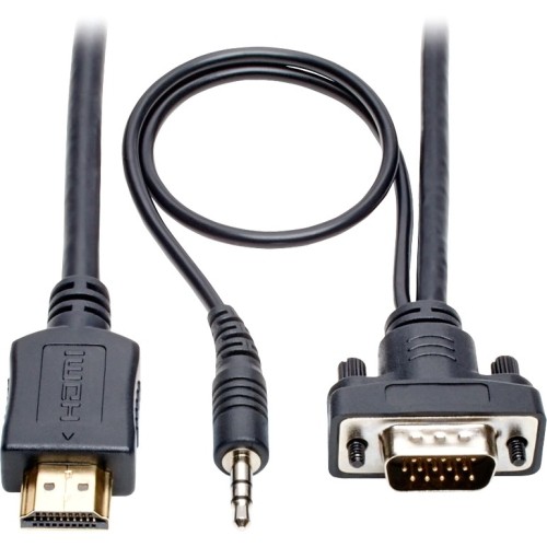 Eaton P566-015-VGA-A Cables Eaton Tripp Lite Series Hdmi To Vga + Audio Active Adapter Cable (hdmi To Low-profile Hd15 + 3.5 Mm  P566015vgaa 818242162215