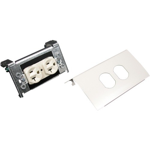 Middle Atlantic DS4047DQ-BK Faceplates & Mounting Boxes Wiremold Ds4000 Single Channel Duplex Device Plate Fitting With One Duplex Installed - 1-gang - Matt Ds4047dqbk 