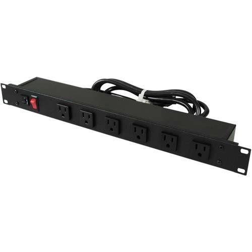 Middle Atlantic J60B0B-90 PDUs Wiremold Rack Mount 120v/15a/6 Front 90 Degree O/l /lighted Switch/6' Cord - Basic - Nema 5-15r - 6  J60b0b90 786776104189
