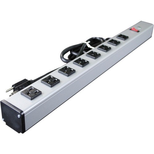 Middle Atlantic UL300BC Power Strips Wiremold Plug-in Outlet Center Unit / 120v/15a/24" Long/8 O/l /lighted Switch/6' Cord - Nema 5-15p - 786776043006