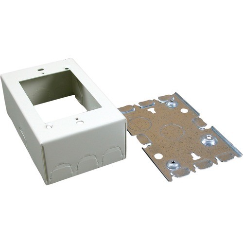 Middle Atlantic 5745WH Faceplates & Mounting Boxes Wiremold 500/700 Combination Switch And Receptacle Box Fitting - 1-gang - White - Steel (5745wh) 786776562958