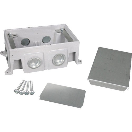 Middle Atlantic 880CS2-1 Faceplates & Mounting Boxes Wiremold Omnibox Series Double Gang Cast Iron Floor Box - 2-gang - Silver - Cast Iron, Metal (880cs2 880cs21 786564515883