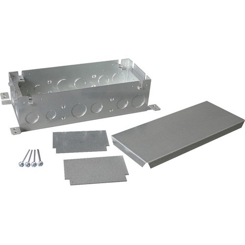 Middle Atlantic 880S3 Faceplates & Mounting Boxes Wiremold Omnibox Series Three Gang Steel Floor Box - 3-gang - Silver - Steel, Metal (880s3) 786564221777