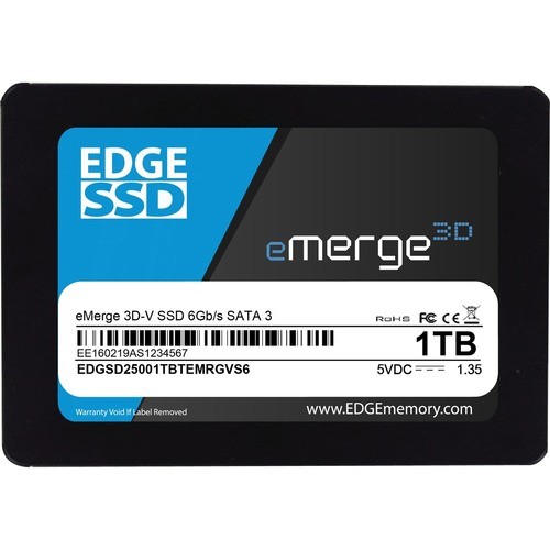 Edge Memory PE252328 Hard Drives Edge Emerge 3d-v 1 Tb Solid State Drive - 2.5" Internal - Sata (sata/600) - Taa Compliant - 565 Mb/s 652977252366