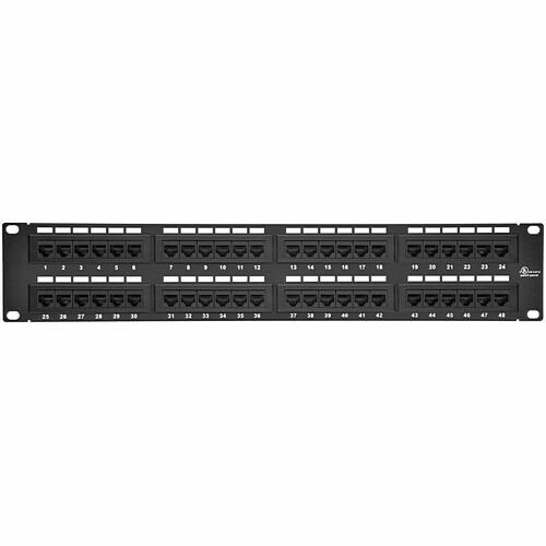 Monoprice 7305 Patch Panels Monoprice 48-port Cat6 Patch Panel, 110 Type (568a/b Compatible) - 48 Port(s) - 48 X Rj-45 - 2u High 013257031062