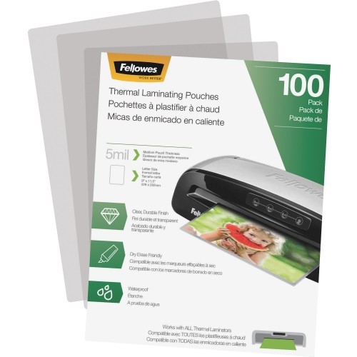 Fellowes 5743501 Lamination Sheets & Cartridges Letter-size Thermal Laminating Pouches 043859727599