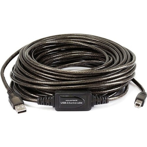 Monoprice 7643 Cables Monoprice 49ft 15m Usb 2.0 A Male To B Male Active Cable - 49 Ft Usb Data Transfer Cable For Scanner 844660076438