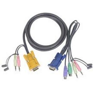 Aten 2L5303P Cables Keyboard / Video / Mouse / Audio Cable - Db-15, Mini-phone 3.5 Mm - 6 Pin Ps/2, (2l5303p) 672792151187