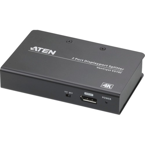 Aten VS192 Signal Splitters/Amplifiers Aten 2-port 4k Displayport Splitter-taa Compliant - 4096 X 2160 - Displayport - Metal (vs192) 818254732697