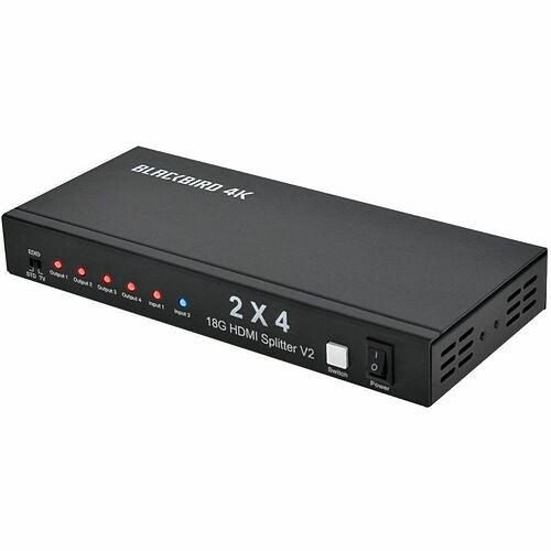 Monoprice 15866 System Selectors Monoprice Blackbird 4k30 2x4 Video Splitter And Switch With Hdmi - 2 X Inputs - 4 X Outputs - 2 X Hd 889028039755