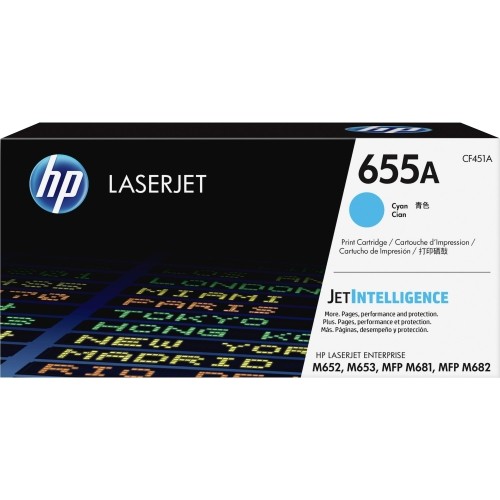 Hp CF451A Toners & Ink Cartridges 655a Cyan Original Laserjet Toner Cartridge (~10,500 Yield) 889894325426