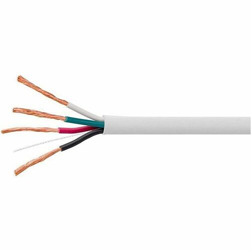 Monoprice 16081 Cables Monoprice Speaker Wire, Cl2 Rated, 4-conductor, 16awg, 1000ft, White - 1000 Ft Audio Cable For Speak 889028041925