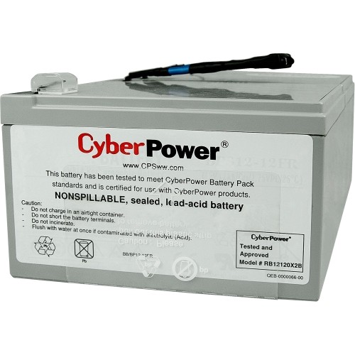 CyberPower RB12120X2B UPS Batteries Cyberpower Rb12120x2b Replacement Battery Cartridge - 2 X 12 V / 12 Ah Sealed Lead-acid Battery, 18m 649532617562