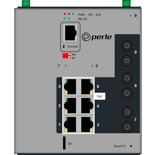 Perle Systems 07017060 Switches & Bridges Ids-509g3pp6-t2sd10-md05 - Industrial Managed Power Over Ethernet Switch 0679202170608