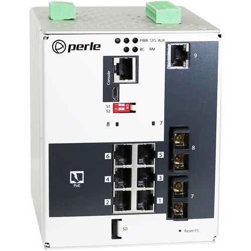 Perle Systems 07016520 Switches & Bridges Perle Ids-509g2pp6-t2md05 - Industrial Managed Power Over Ethernet Switch - 9 Ports - Manageable - 2 679202165208