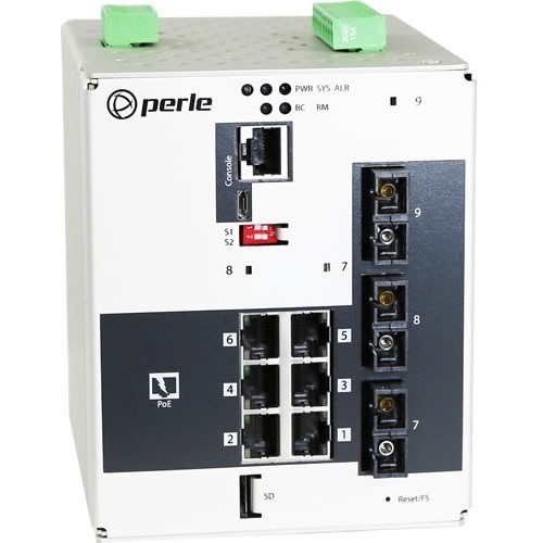 Perle Systems 07016850 Switches & Bridges Perle Ids-509f3pp6-c2md2-sd20-xt - Industrial Managed Power Over Ethernet Switch - 9 Ports - Managea 0679202168506