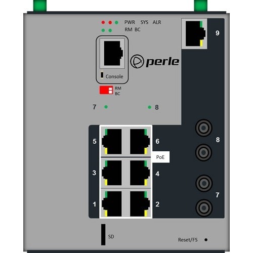 Perle Systems 07016480 Switches & Bridges Ids-509f2pp6-t2sd20-xt - Industrial Managed Power Over Ethernet Switch 679202164805