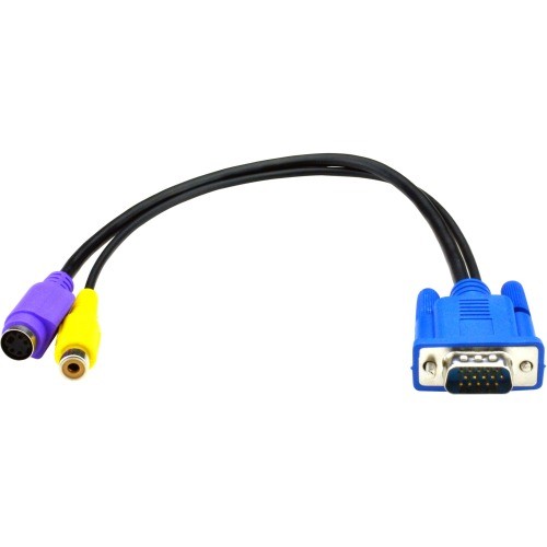 Black Box AVS-CBL-VG-CV Cables Black Box Vga To Composite And S-video Adapter Cable - 32 Cm - 1.05 Ft Rca/s-video/vga Video Cable F Avscblvgcv 037775563065