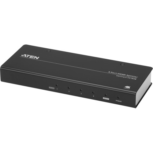 Aten VS184B Signal Splitters/Amplifiers Aten 4-port True 4k Hdmi Splitter - 4096 X 2160 - 49.21 Ft Maximum Operating Distance - 1 X Hdmi In  672792007323