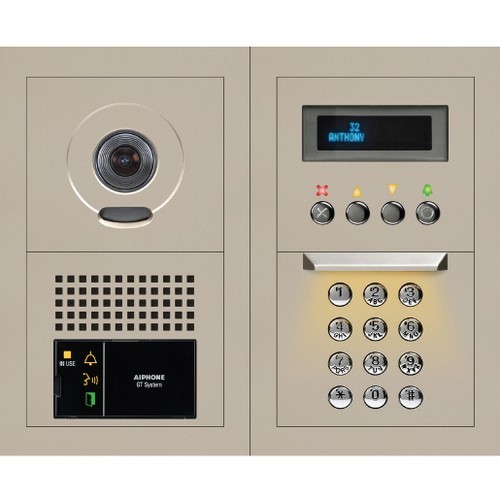 Aiphone GTV-DES202B Video Door Phones Aiphone Gtv-des202b 2 X 2 Modular Video Entrance Station With Digital Directory - 2-wire - Die-cast  Gtvdes202b 790143140717