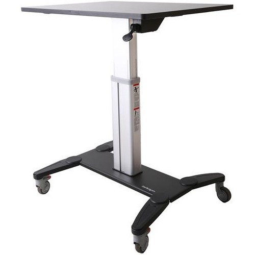 Startech STSCART Tables & Desks Startech.com Mobile Standing Desk - Portable Sit-stand Ergonomic Height Adjustable Cart On Wheels -  065030867788