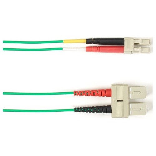 Black Box FOCMRSM-003M-SCLC-GN Cables Black Box Fiber Optic Duplex Patch Network Cable - 9.80 Ft Fiber Optic Network Cable For Network Dev Focmrsm003msclcgn 822088141358