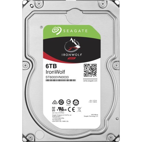 Seagate ST6000VN0033 Hard Drives Seagate Ironwolf St6000vn0033 6 Tb Hard Drive - 3.5" Internal - Sata (sata/600) - Conventional Magne 763649110805