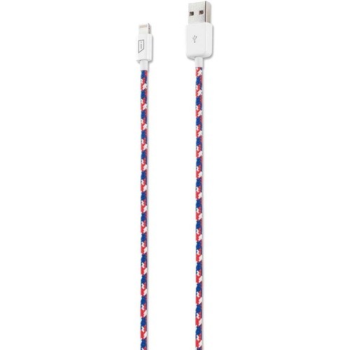 Targus ACC99412CAI Cables Istore Lightning Charge 4ft (1.2m) Marbled Woven Cable (red/white/blue) - 3.94 Ft Lightning/usb Data 092636326746