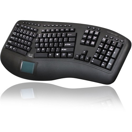 Adesso WKB-4500UB Keyboards & Keypads Adesso 2.4ghz Wireless Ergonomic Touchpad Keyboard - Wireless Connectivity - Rf - 30 Ft - 2.40 Ghz - Wkb4500ub 783750004862