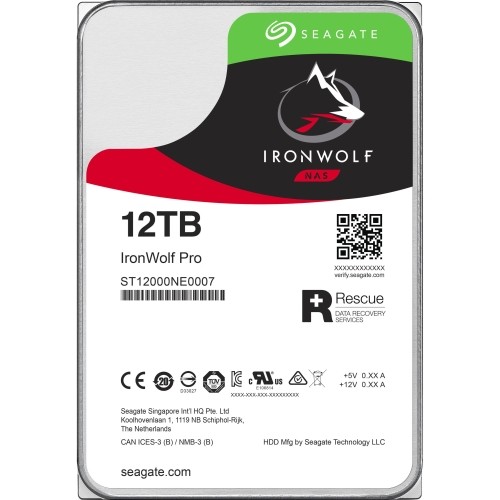 Seagate ST12000NE0007 Hard Drives Seagate Ironwolf Pro St12000ne0007 12 Tb Hard Drive - 3.5" Internal - Sata (sata/600) - Conventional 818240287781