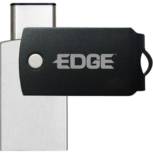 Edge Memory PE253660 Flash Drives Edge 64gb C3 Duo Usb 3.1 Gen 1 Type-c Flash Drive - 64 Gb - Usb 3.1 Type A, Usb 3.1 Type C - Black - 652977253691