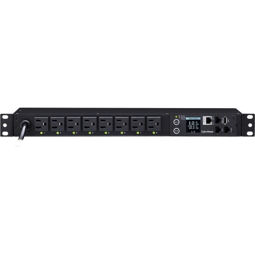 CyberPower PDU41001 PDUs Cyberpower Pdu41001 Single Phase 100 - 120 Vac 15a Switched Pdu - 8 Outlets, 12 Ft, Nema 5-15p, Hori 649532614073