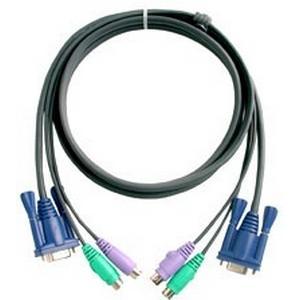Aten 2L5003P Cables Keyboard / Video / Mouse (kvm) Cable - 6 Pin Ps/2(m), Hd-15 (f) - 6 Pin Ps/2(m), (2l5003p) 818278535304