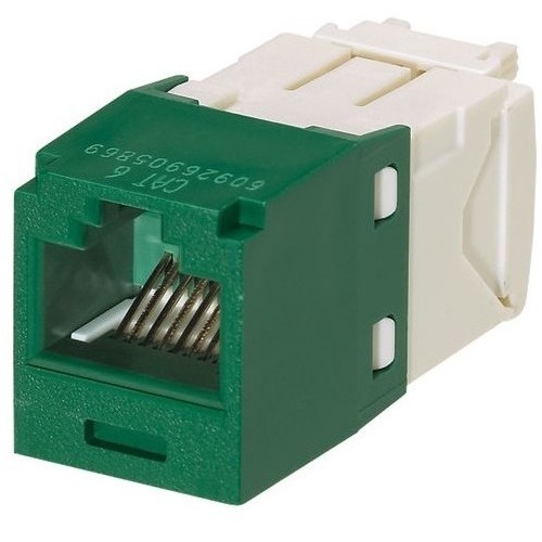 Panduit CJ688TGGR-C Cable Ends/Connectors Panduit Utp Jack Module - 100 - 1 X Rj-45 Network Female - Green (cj688tggr-c) Cj688tggrc 074983081967