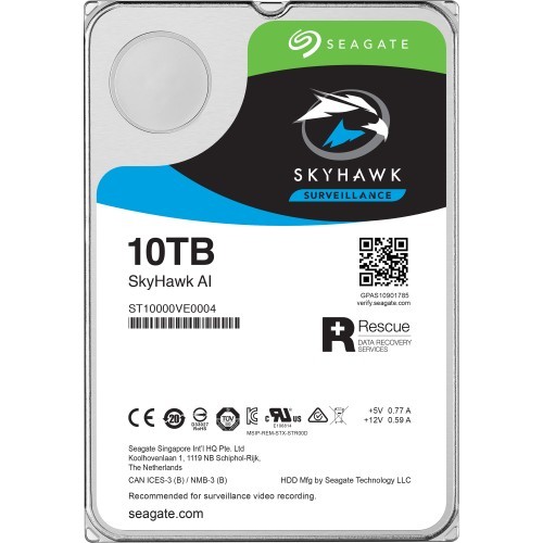 Seagate ST10000VE0004 Hard Drives Seagate Skyhawk St10000ve0004 10 Tb Hard Drive - 3.5" Internal - Sata (sata/600) - 5 Year Warranty 763649122211