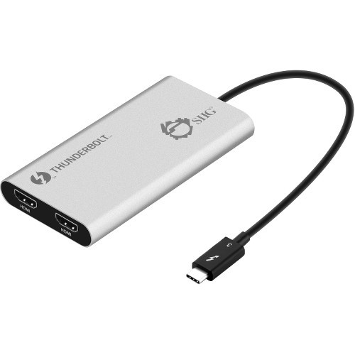 Siig JU-TB0114-S1 Cables Siig Thunderbolt V3 To Dual Hdmi Adapter - Hdmi 2.0 - 11.81" Hdmi/usb A/v Cable For Macbook Pro, Pc, Jutb0114s1 662774040592