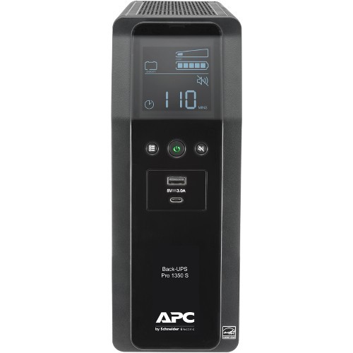 Apc Schneider BR1350MS UPS General Purpose Apc Back-ups Pro, 1350va/810w, Tower, 120v, 10x Nema 5-15r Outlets, Sine Wave, Avr, Usb Type A + C P 731304335399