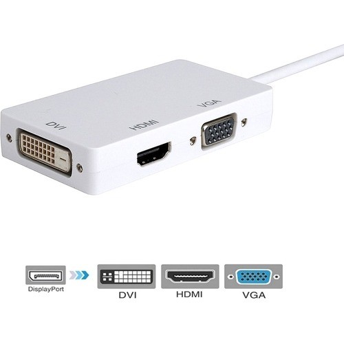 Axiom Memory 3N1DP2HVD-AX Connector Adapters Axiom 3-in-1 Displayport To Hdmi, Vga And Dvi Video Adapter - 1 X Displayport 1.1a Digital Audio/vid 3n1dp2hvdax 841280152818