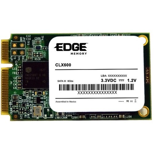 EDGE CLX600 GB Internal Solid State Drive - SATA - mSATA (MO-300) - TAA Compliant - 500 MB/s Maximum Read Transfer Rate - 190 MB/s Write Transfer Rate PE254568 652977254599
