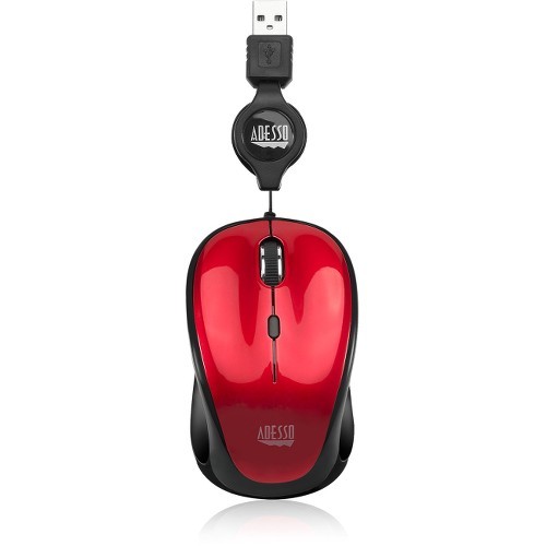 Adesso IMOUSES8R Pointing Devices (Mice) Adesso Imouse S8r - Usb Illuminated Retractable Mini Mouse - Optical - Cable - Red - Usb 2.0 - 1600  783750009294