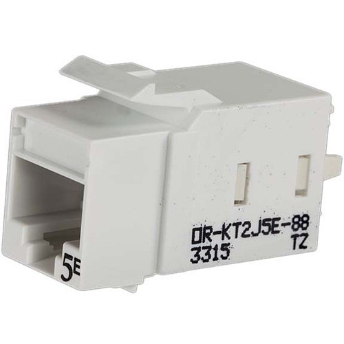 C2g KT2J5E-88 Cable Ends/Connectors Ortronics Category 5e Keystone Jack, Lacing Cap Termination, White - 1 Pack - 1 X Rj-45 Keystone Fem Kt2j5e88 662875511045