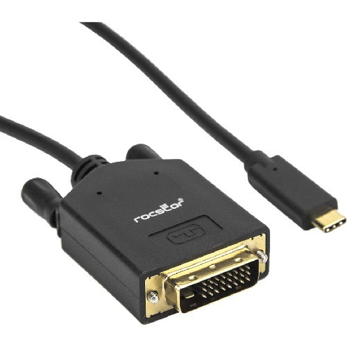Rocstor Y10C205-B1 Cables Rocstor Premium Usb-c To Dvi Cable - 6 Ft / 2m - Supports Dual Link Up To 2560x1600 @60hz, Supports  Y10c205b1 818214065506