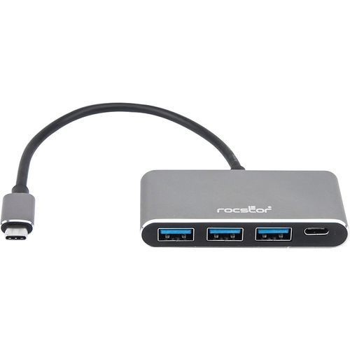 Rocstor Y10A200-A1 USB/Firewire Adapters Rocstor Premium Usb C Hub - 4 Port Usb-c To Usb-a (3x) And Usb-c (1x) - Bus Powered Usb Hub - Usb Ty Y10a200a1 818290021656