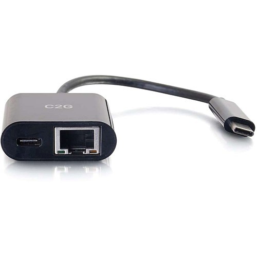 C2g 29749 Network Cards C2g Usb C To Ethernet Multiport Adapter - Up To 60w Pd - Usb Type-c - Black - Usb 3.1 Type C - 1 Por 757120297499