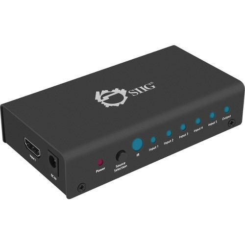 Siig CE-H23012-S1 VGA Switchboxes Siig 5x1 Hdmi Switch 4k - Share One Uhd 4k Hdmi Display Between Five Uhd 4k Hdmi Sources With Ir Rem Ceh23012s1 818241651659