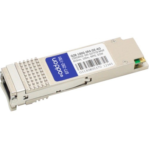 Addon Q28-100G-SR4-DE-AO Switch Modules Addon Dell Q28-100g-sr4 Compatible Taa Compliant 100gbase-sr4 Qsfp28 Transceiver (mmf, 850nm, 100m,  Q28100gsr4deao 821455819791