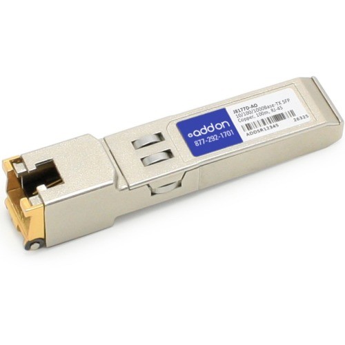 Addon J8177D-AO Switch Modules Addon Hp J8177d Compatible Taa Compliant 10/100/1000base-tx Sfp Transceiver (copper, 100m, Rj-45) -  J8177dao 818275760631