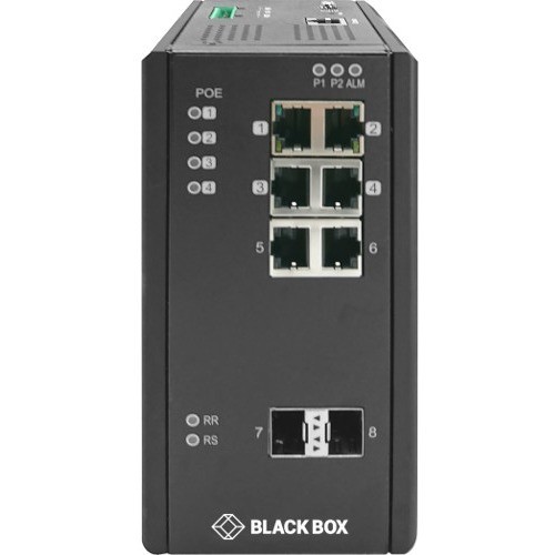 Black Box LIE1082A Switches & Bridges Black Box Industrial Managed Gigabit Poe Ethernet Switch - 6 Ports - Manageable - Gigabit Ethernet - 822088131977